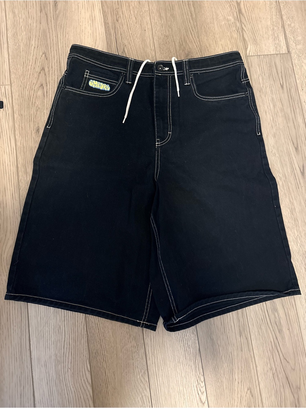 Empyre Black Men's Denim Drawstring Shorts